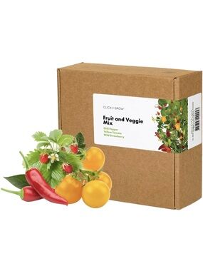 Click & Grow Fruit and Veggie Mix - Yellow Tomato, Chili Pepper & Strawberry.